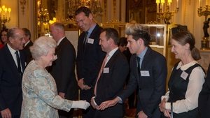 Niall Horan of One Direction meets Queen Elizabeth at Buckingham Palace