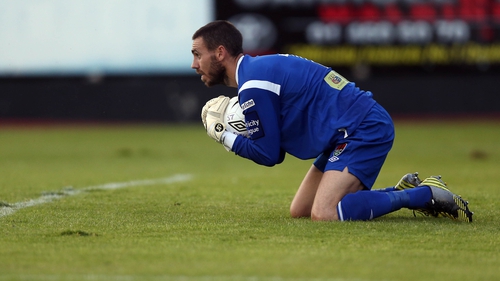 Cork goalkeeper Mark McNulty had a quiet night against Athlone
