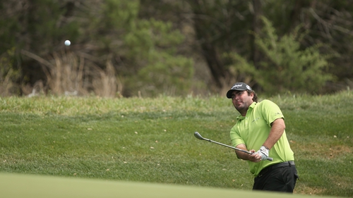 Steven Bowditch plays his shot on the ninth during round two of the Valero Texas Open