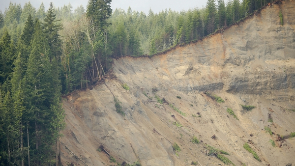 The landslide was triggered when a rain-soaked hillside collapsed