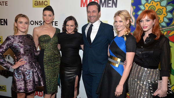 Elizabeth Moss (third from left) with her Mad Men co-stars