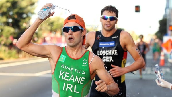 Bryan Keane takes water during the Auckland event