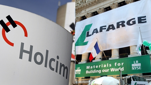 Newly merged building materials giant's sales fell 8.7% to 7.83 billion Swiss francs in the third quarter