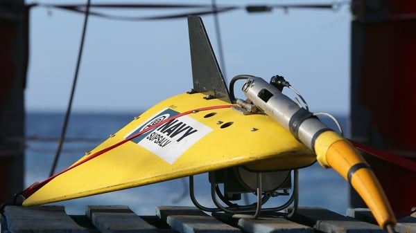 The towed pinger locator on the deck of the Ocean Shield