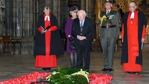 The President laid a wreath at the Grave of the Unknown Warrior in Westminster Abbey