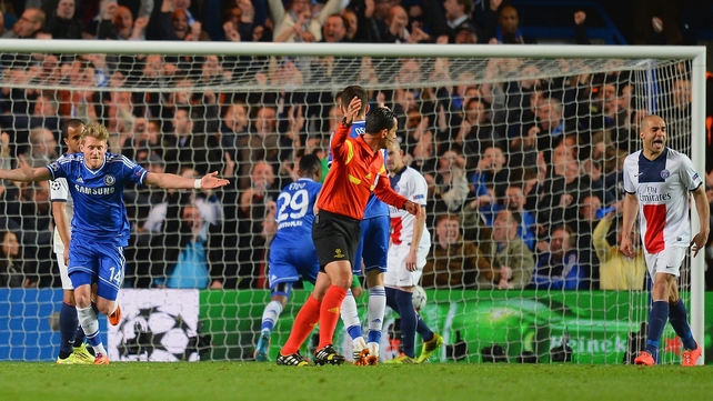 Andre Schurrle of Chelsea celebrates the opener