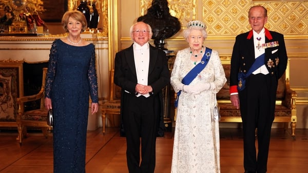 Mrs Sabina Higgins, President Michael D Higgins, Queen Elizabeth II and Prince Philip