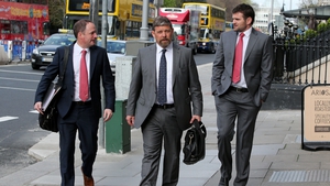 Ulster's director of rugby David Humphreys, team manager David Millar and full-back Jared Payne arrive for the latter's ERC hearing in Dublin