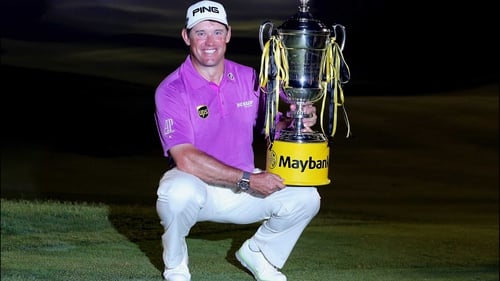 Lee Westwood with the Malaysian Open trophy