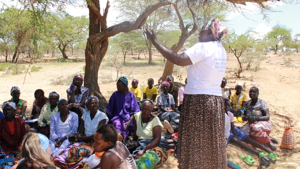 Women meet under a tree in Kongelia in West Pokot, Kenya