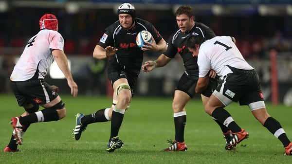 Franco Van der Merwe on the attack for the Sharks last year