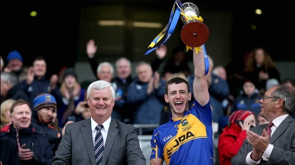 Tipperary's Paddy Codd lifts the Division 4 trophy