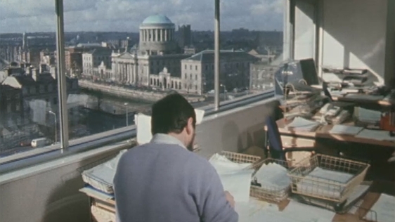 Civic Office Workers in the new building at Wood Quay
