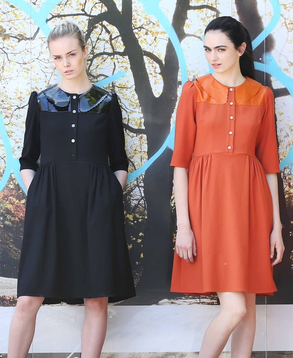 Black Rylie Dress €340, and Orange Rylie Dress €340