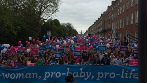 Thousands have gathered in Dublin to protest over new laws