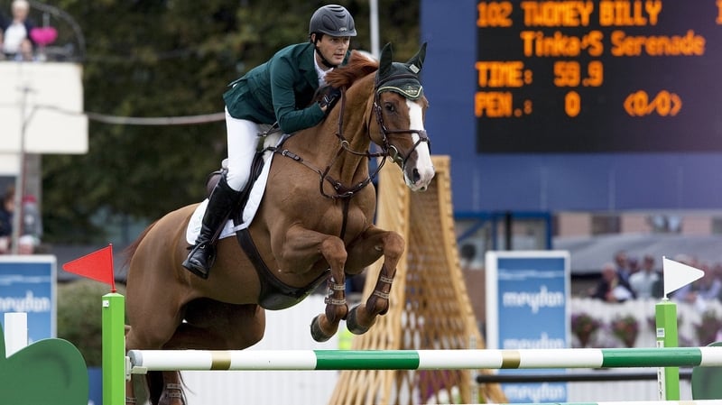 Billy Twomey and Tinka's Serenade in flying form at Lummen