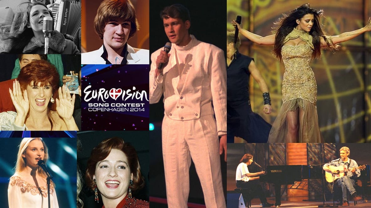 Eurovision Past Winners and the 2014 Contestant 'Kasey Smith'.