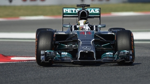 Lewis Hamilton during the first practice session at the Circuit de Catalunya ahead of the Spanish Grand Prix
