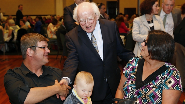 President Higgins greets members of the Irish community at the Chicago Gaelic Park