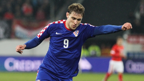 Nikica Jelavic in action during the friendly match between Switzerland in March