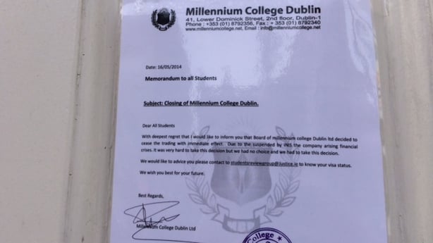 Millennium Language School notice