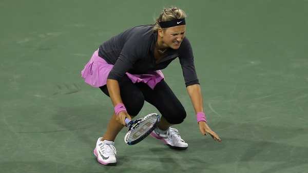 Victoria Azarenka injured her foot competing at Indian Wells last March
