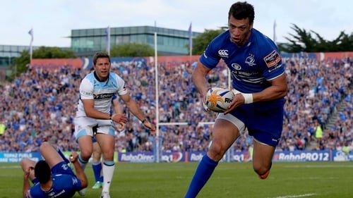 Kirchner scores a try for Leinster against Glasgow in the Pro12 final