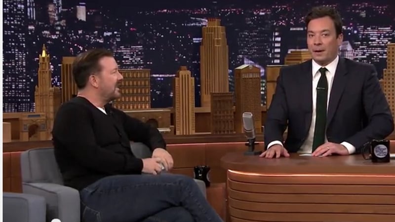 Watch! Gervais plays 'Word Sneak' with Fallon