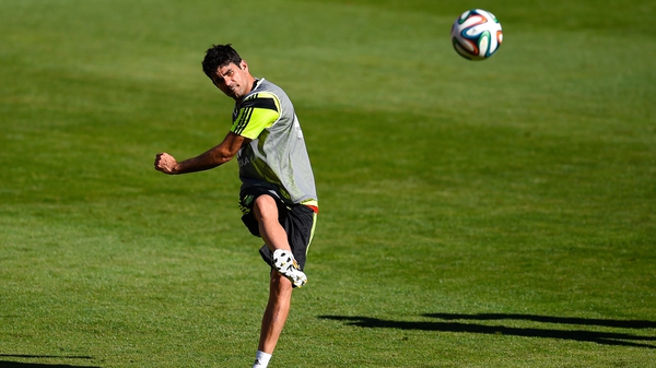 Diego Costa training with Spain earlier this week