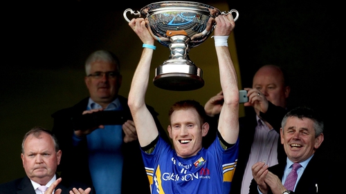 Longford's Martin Coyle lifts The Lory Meagher Cup