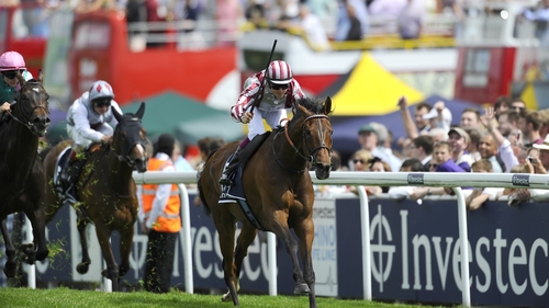 Cirrus Des Aigles pulls away in the final stretch at Epsom