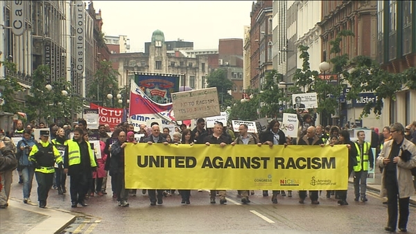The rally followed comments by a preacher in Belfast, Pastor James McConnell who described the Islamic faith as satanic