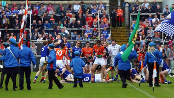 Armagh and Cavan players prior to their Ulster Championship game