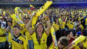 Colombian fans cheer on their squad at a recent World Cup send-off