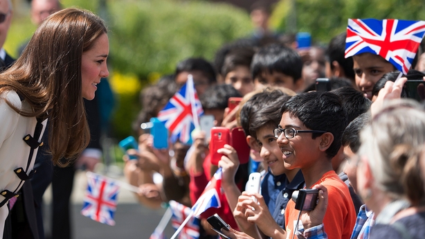 Kate Middleton greets kids gathered at the museum opening