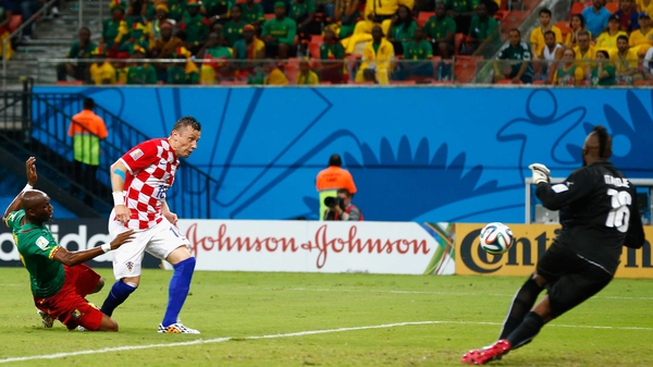 Ivan Olic scores in Croatia's 4-0 win over Cameroon