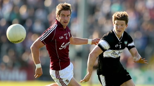 Galway's Gary O'Donnell and David Kelly of Sligo in action at Markievicz Park