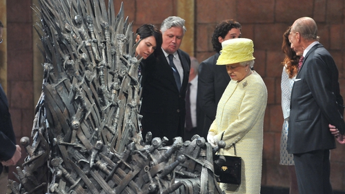 Queen Elizabeth was shown the Iron Throne on the set of Game of Thrones today