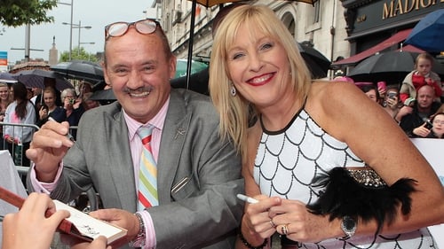 Brendan O'Carroll with his wife and co-star Jenny Gibney at the Dublin premiere of Mrs Brown's Boys D'Movie