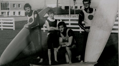 The Britton brothers in 1972 in front of the Sandhouse Hotel