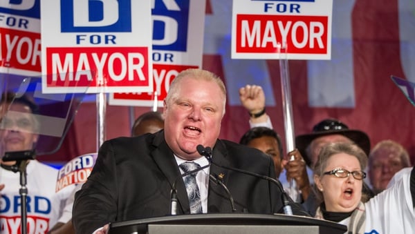 Embattled Mayor of Toronto Rob Ford launching his re-election campaign