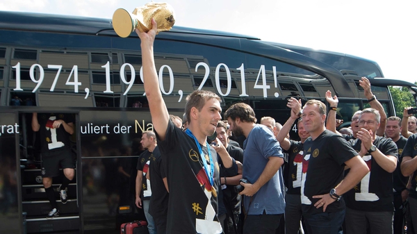 Philipp Lahm with the World Cup in 2014