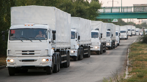 The trucks are carrying what Russia says is humanitarian aid