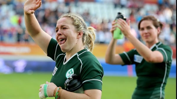 Ireland vs England Niamh Briggs applauds the Ireland fans after the game