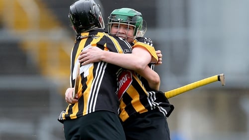Kilkenny's Katie Power and Shelly Farrell celebrate at the final whistle