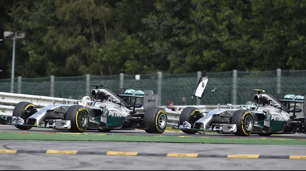 Lewis Hamilton has questioned the FIA's decision not to investigate the collision with team-mate Nico Rosberg at the Belgian Grand Prix