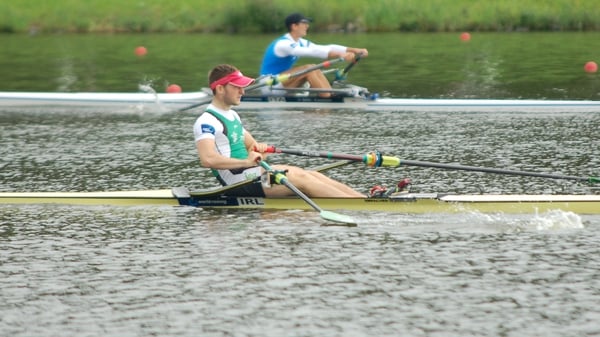 Paul O'Donovan rows in the semi-finals on Thursday