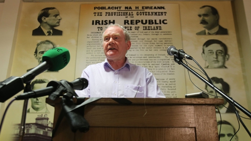 Martin McGuinness acknowledged the tensions in the power-sharing administration in his speech