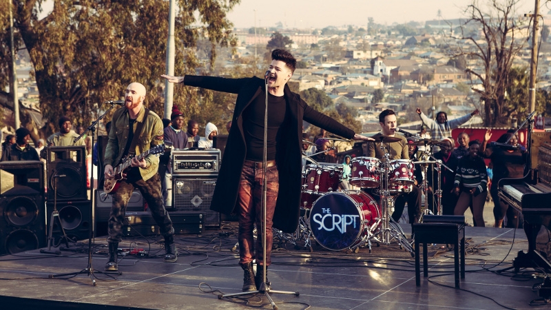 The Script on the set of the video fro new single Superheroes