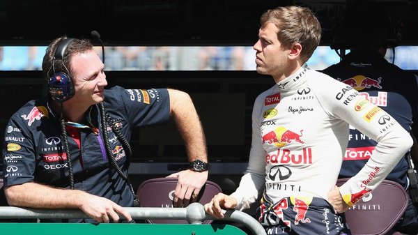 Christian Horner with four-time F1 world champion Sebastian Vettel